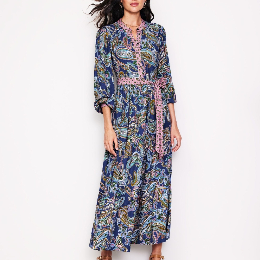 Boden Alba Mazarine Blue Opulent Paisley Dress - Picture 3 of 3